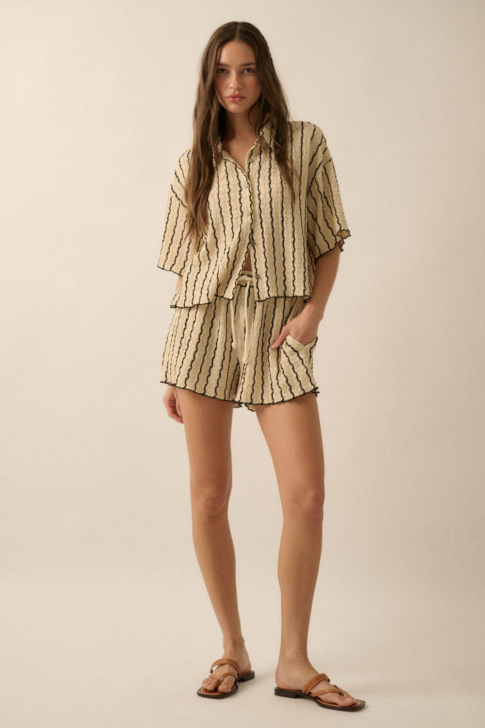 Striped Knit Shorts