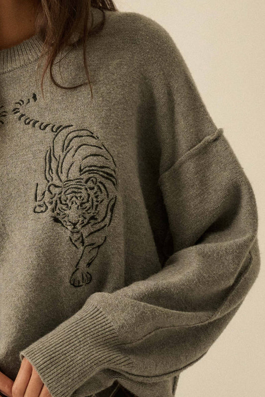 PREORDER Gray Tiger Sweater