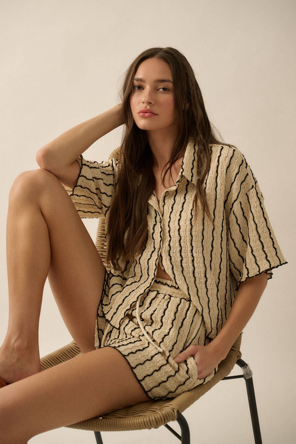 Striped Knit Shorts