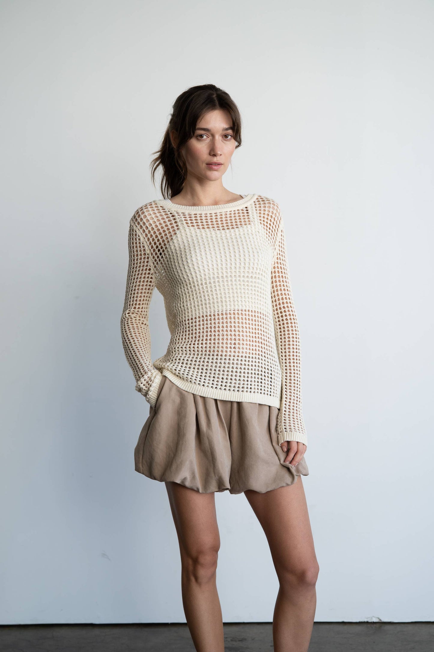 Beige Bubble Shorts