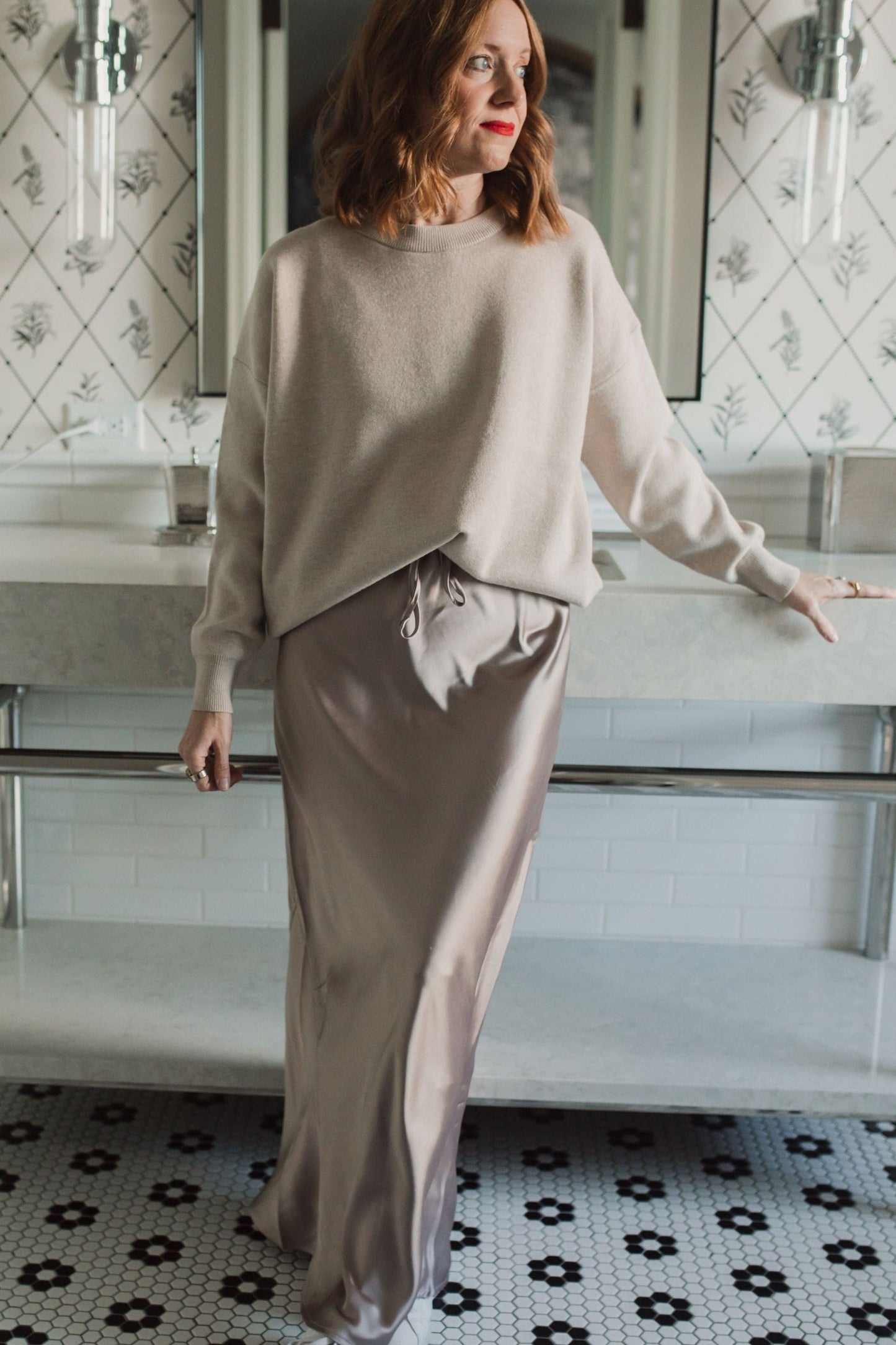 Holland and Bloom Collab Satin Maxi Skirt