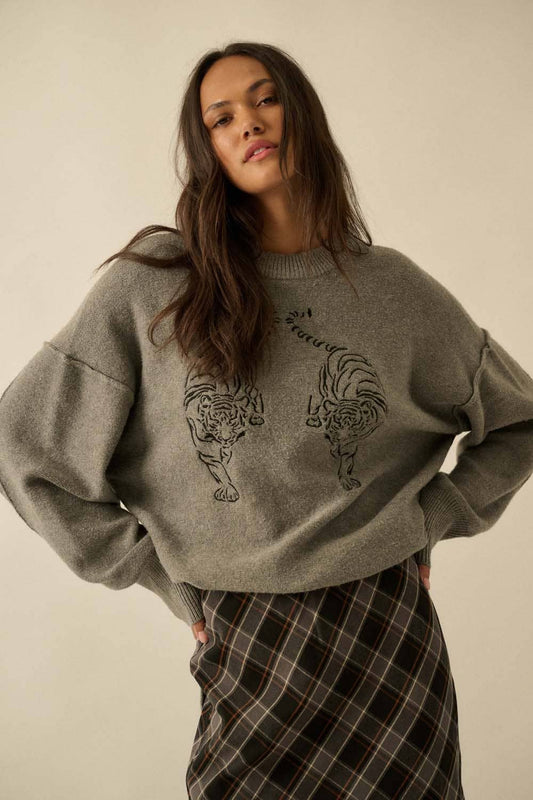 PREORDER Gray Tiger Sweater