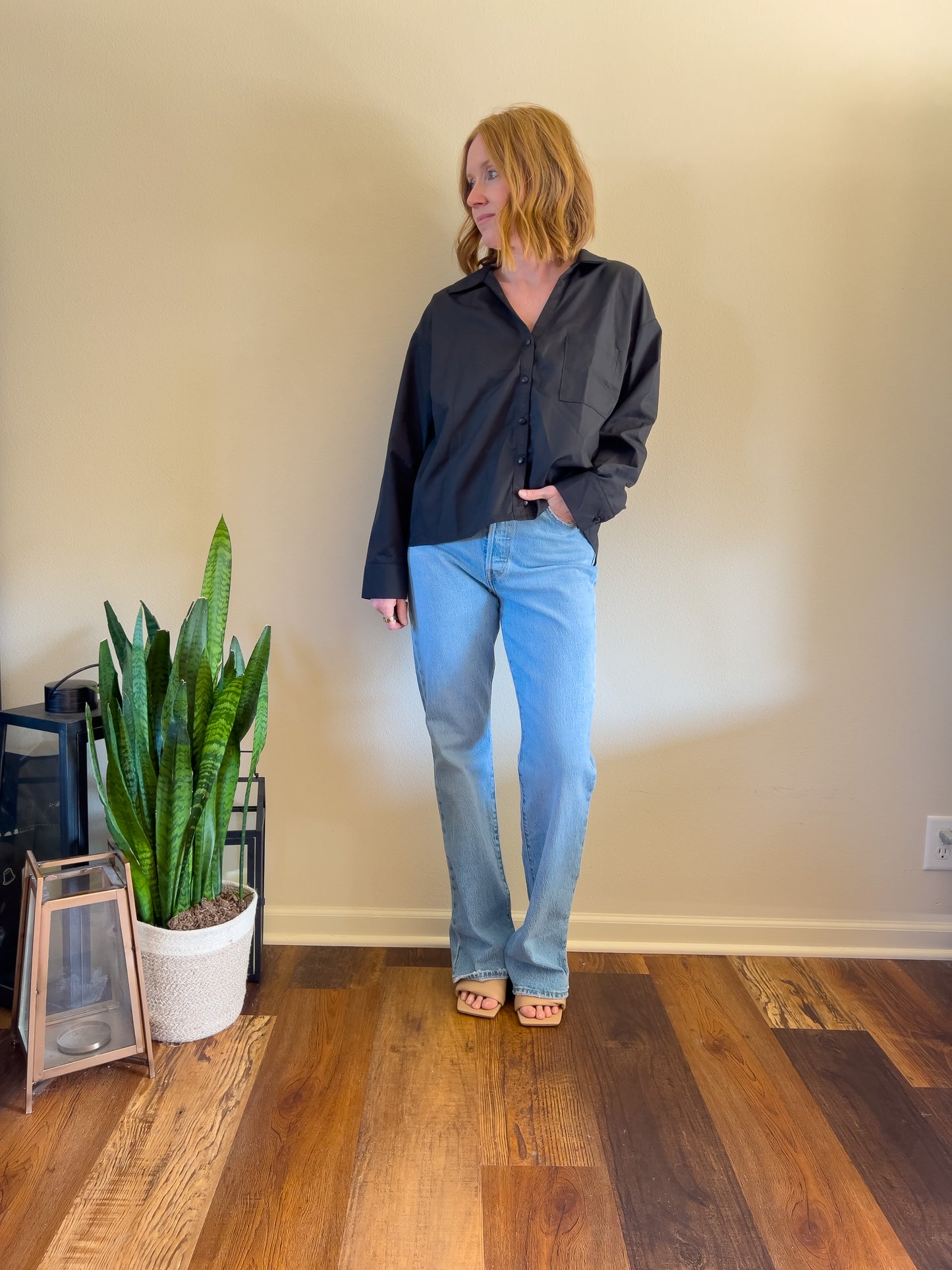 Sassy Back Button Down