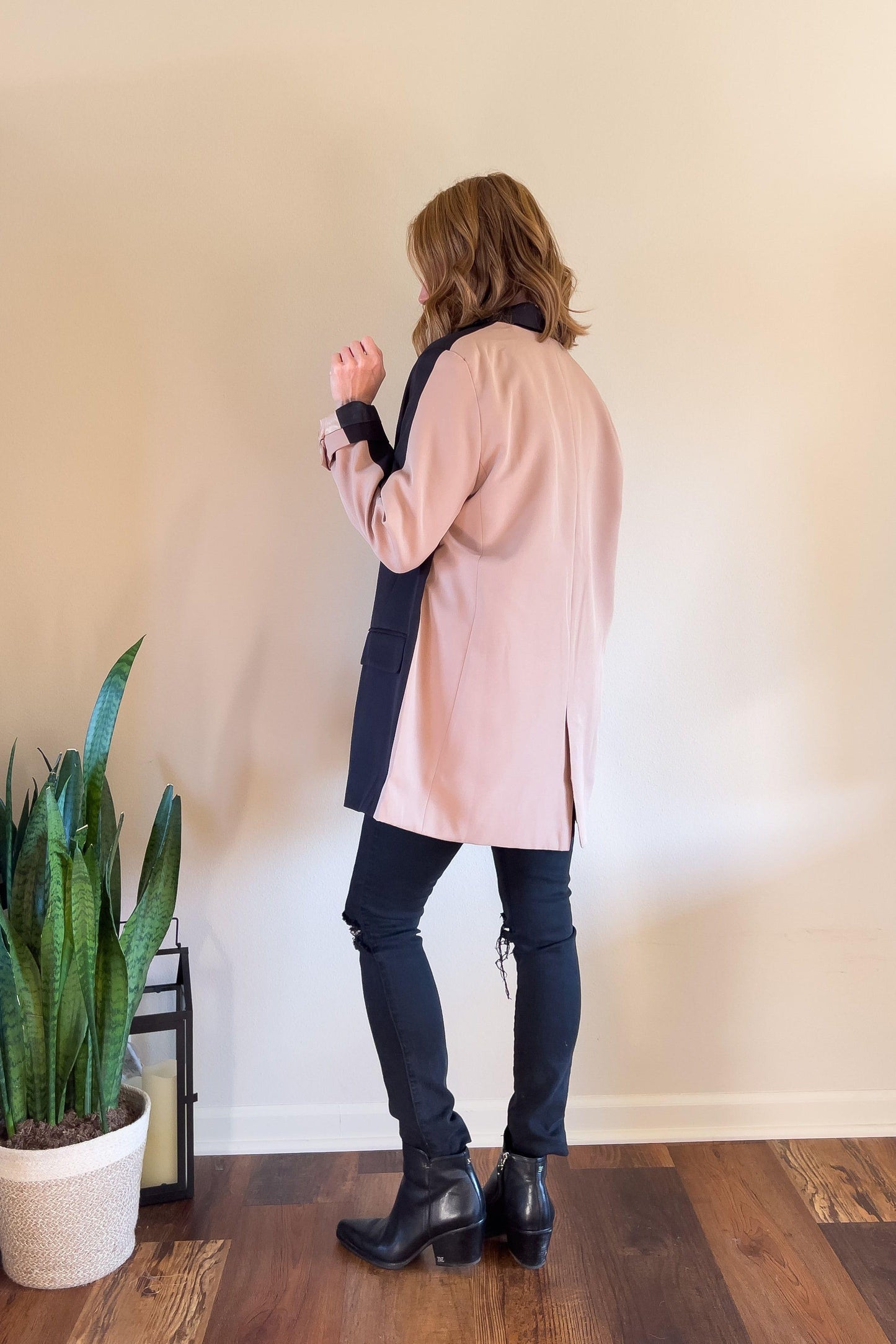 Oversized Boyfriend Colorblock Blazer Jacket
