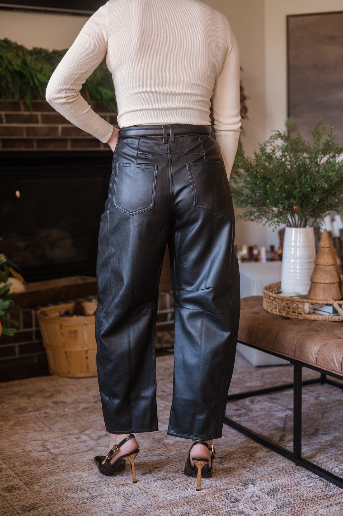 Holland and Bloom Leather Barrel Pants
