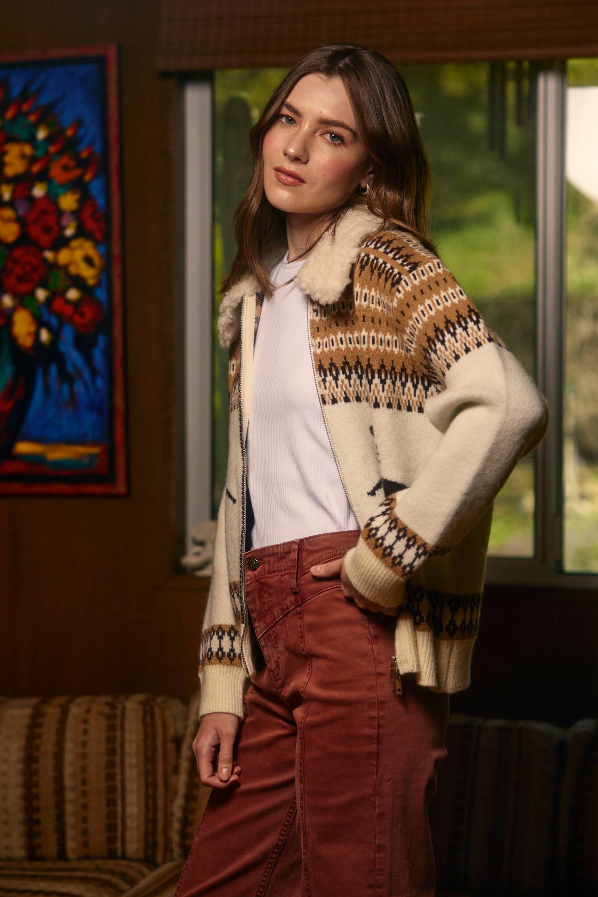 Horse Knit Sweater Jacket