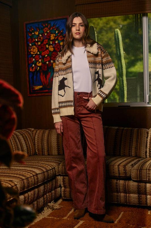 Horse Knit Sweater Jacket