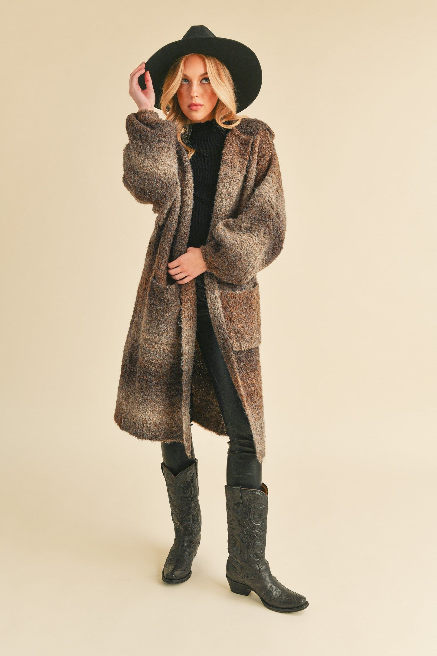 Ultra Cozy Oversized Obre Brown Hooded Duster