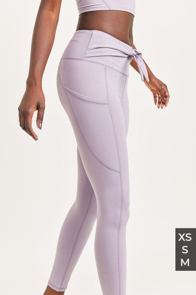 Tie Front Highwaisted Leggings with Pockets