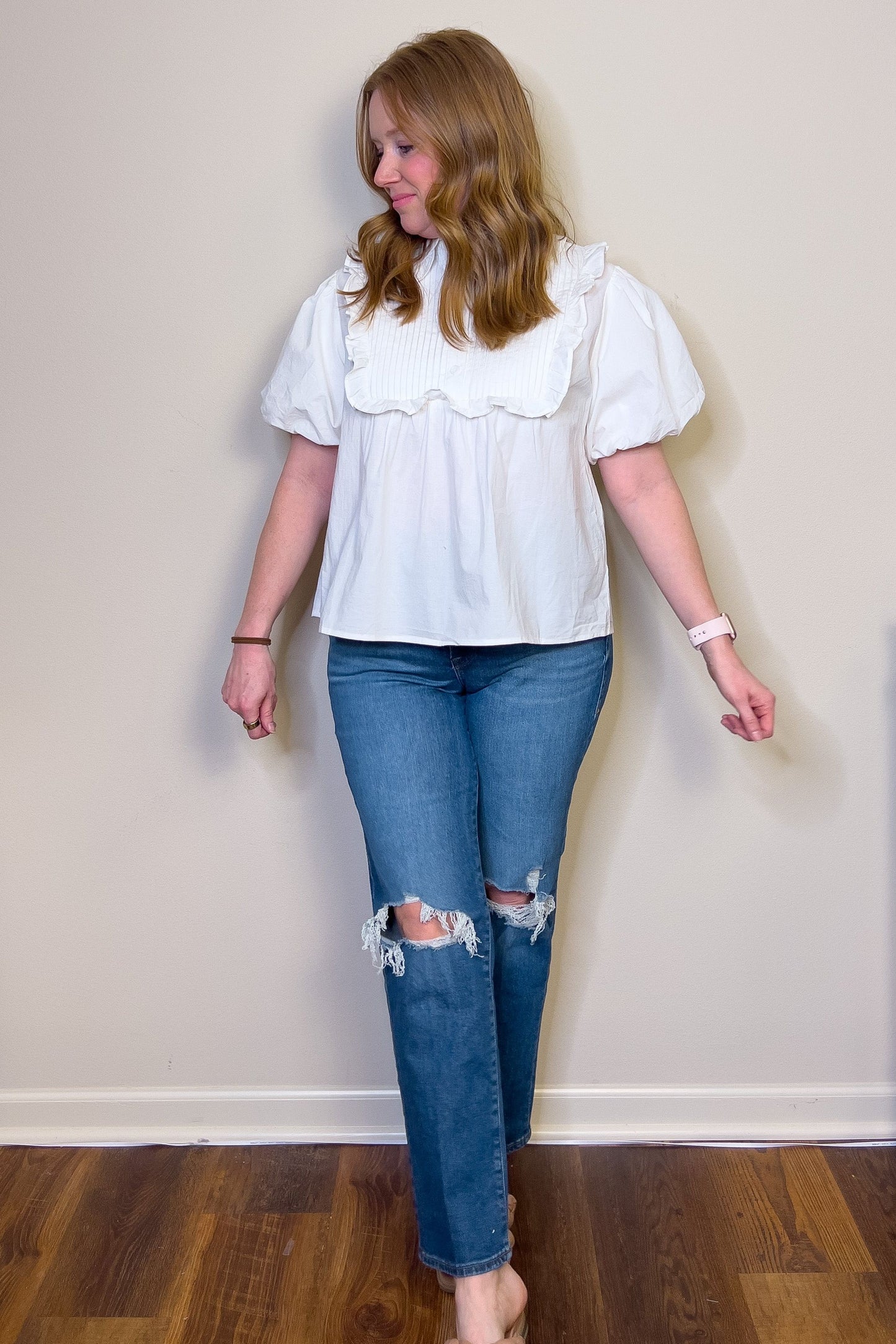 Pure White Ruffled Top