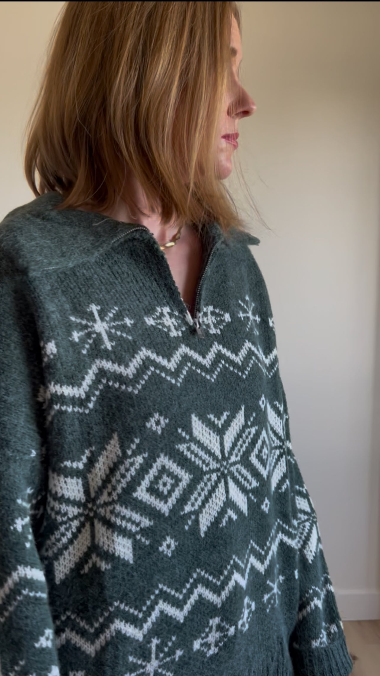 Fair Isle Jacquard Oversized Sweater