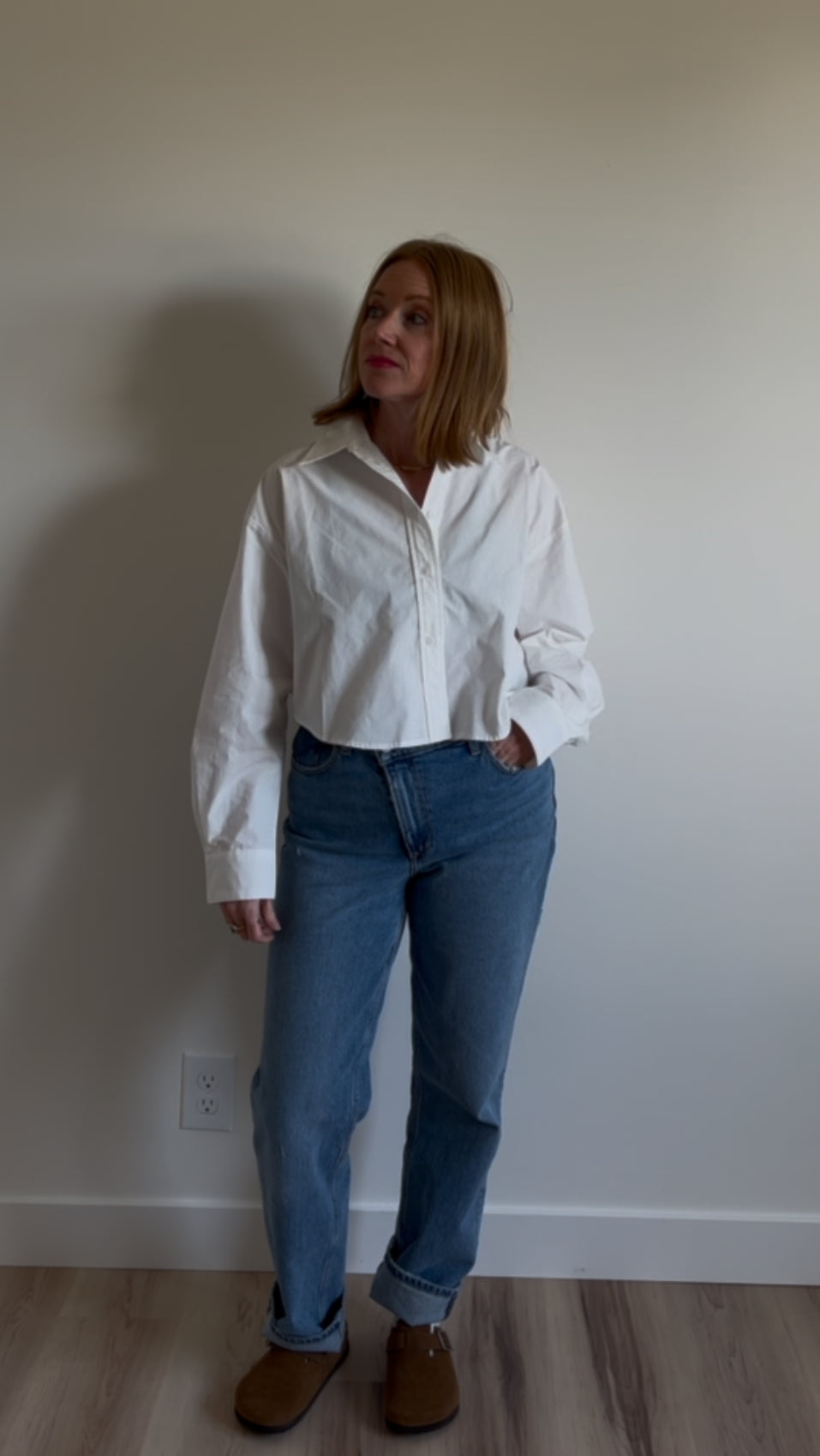 Cropped Button Down Shirt