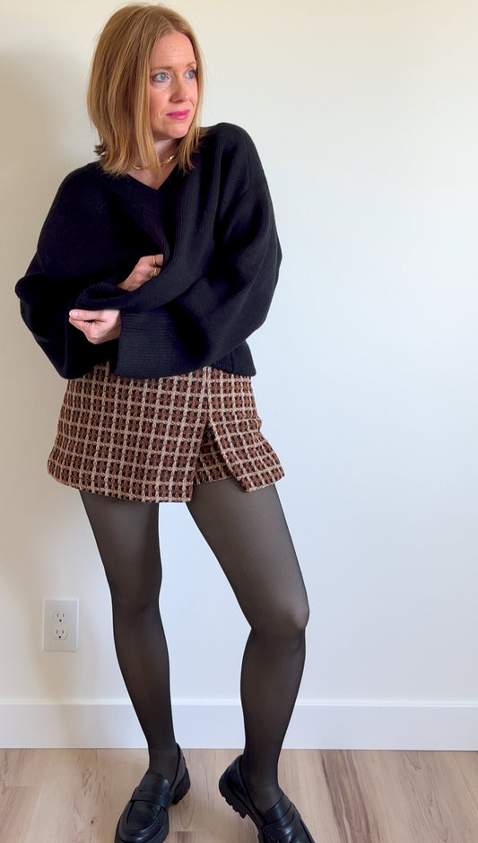 Woven Tweed Skort