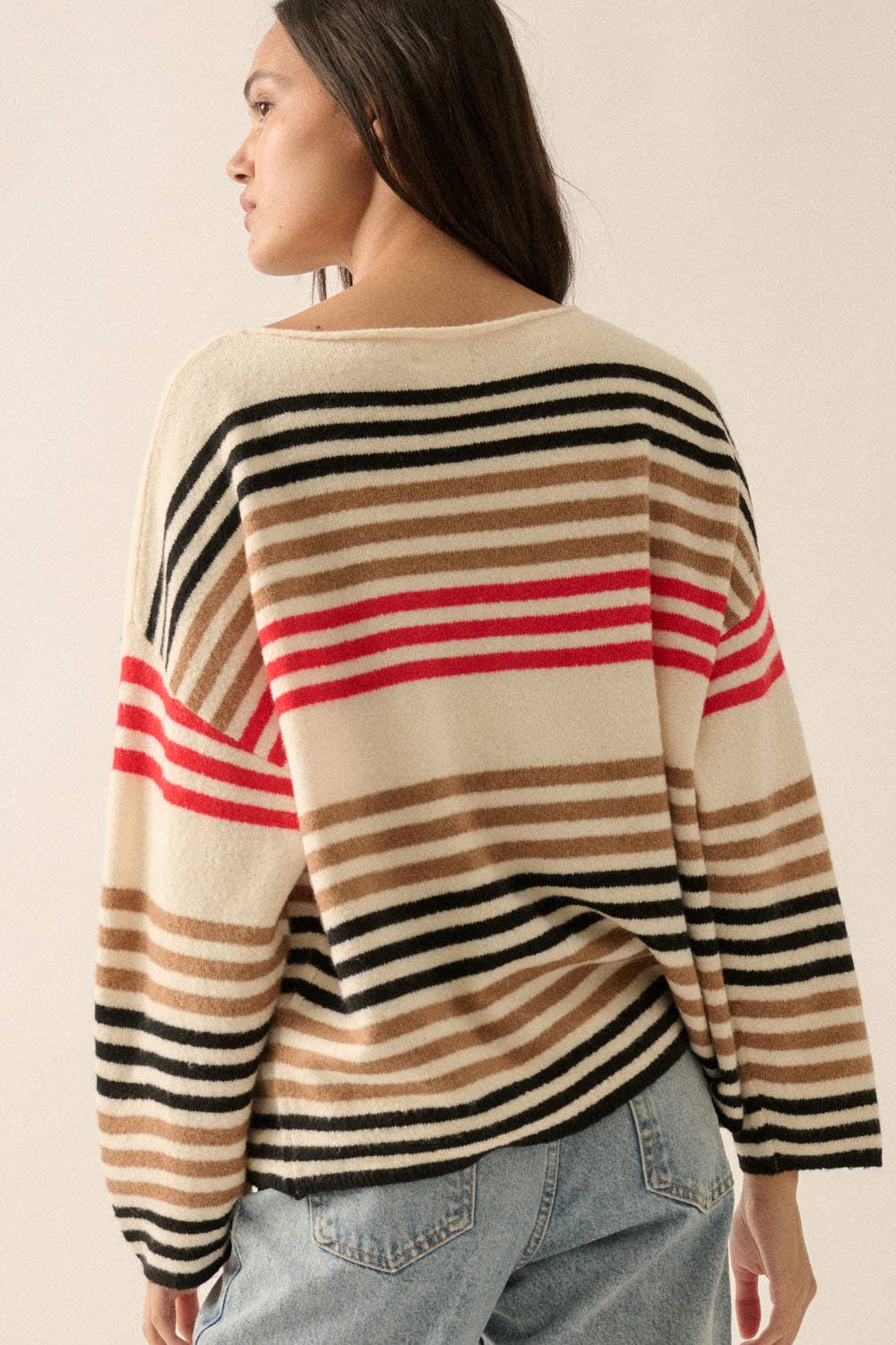 Multicolor Striped Knit Sweater