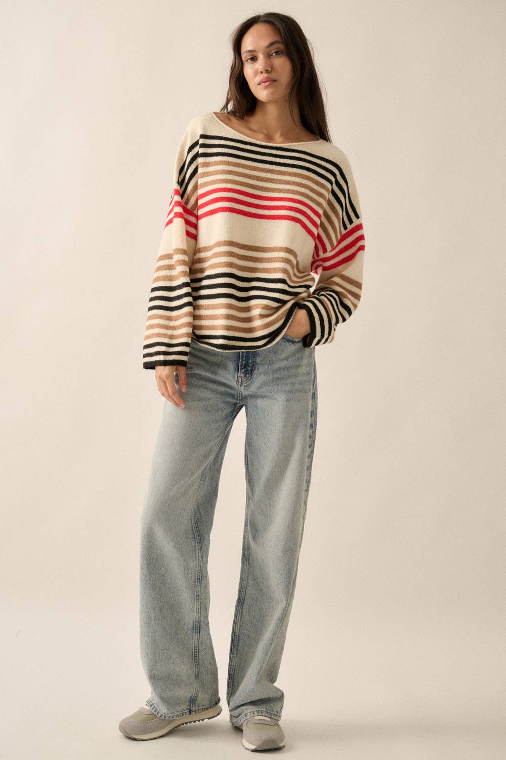 Multicolor Striped Knit Sweater