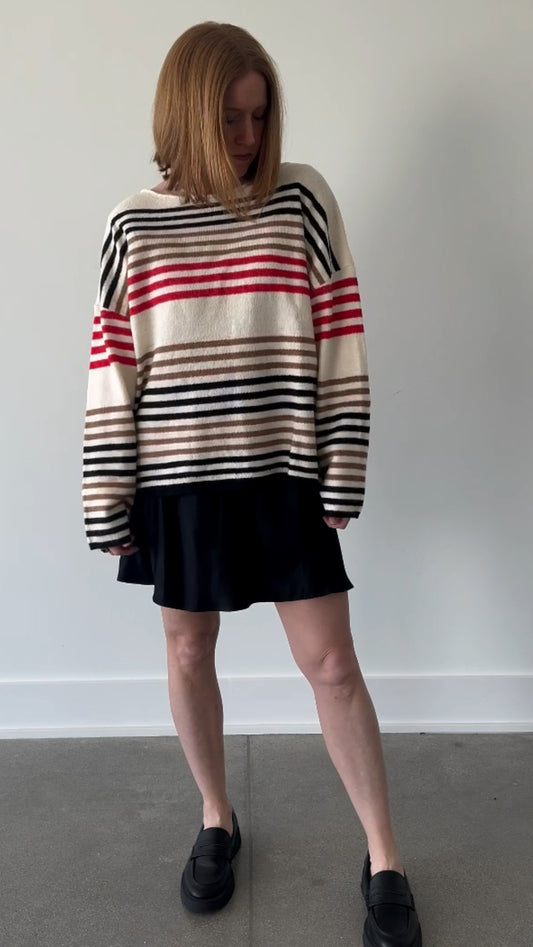 Multicolor Striped Knit Sweater