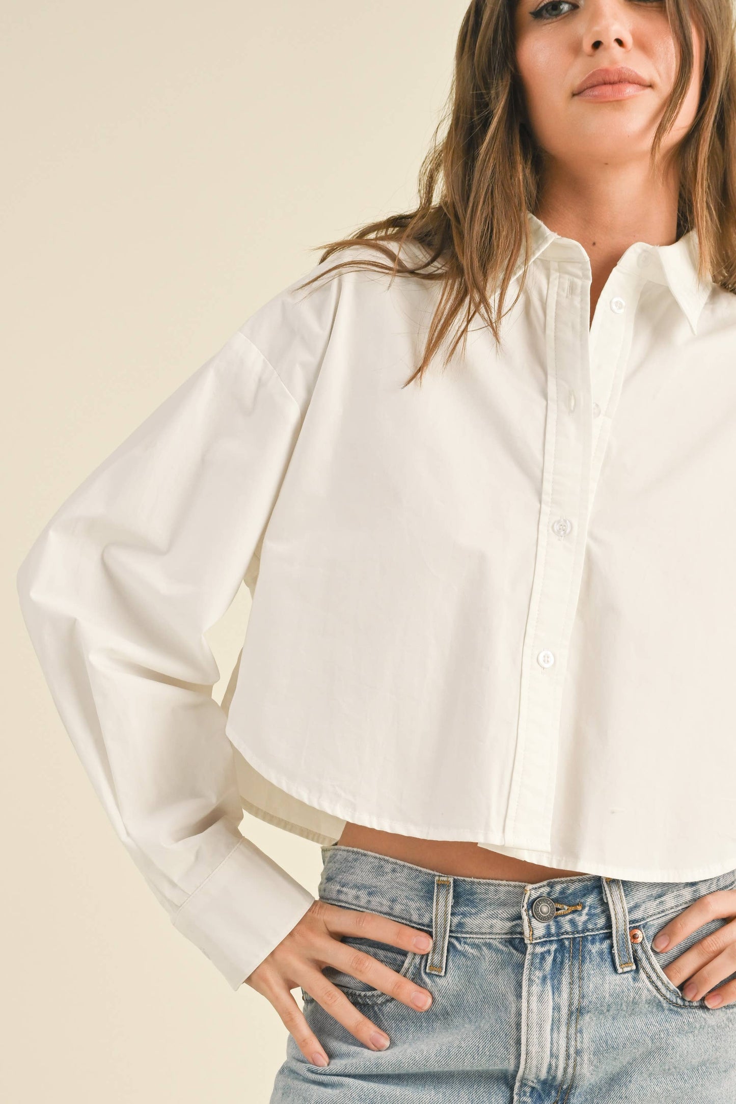 Cropped Button Down Shirt