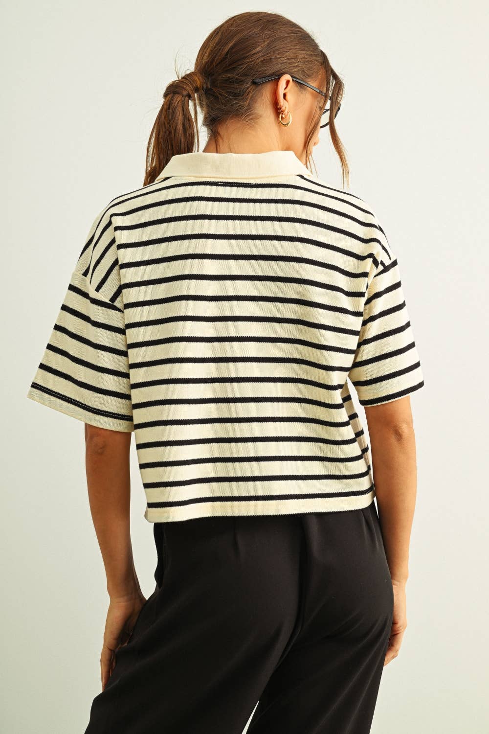 Striped Short-Sleeve Polo Shirt