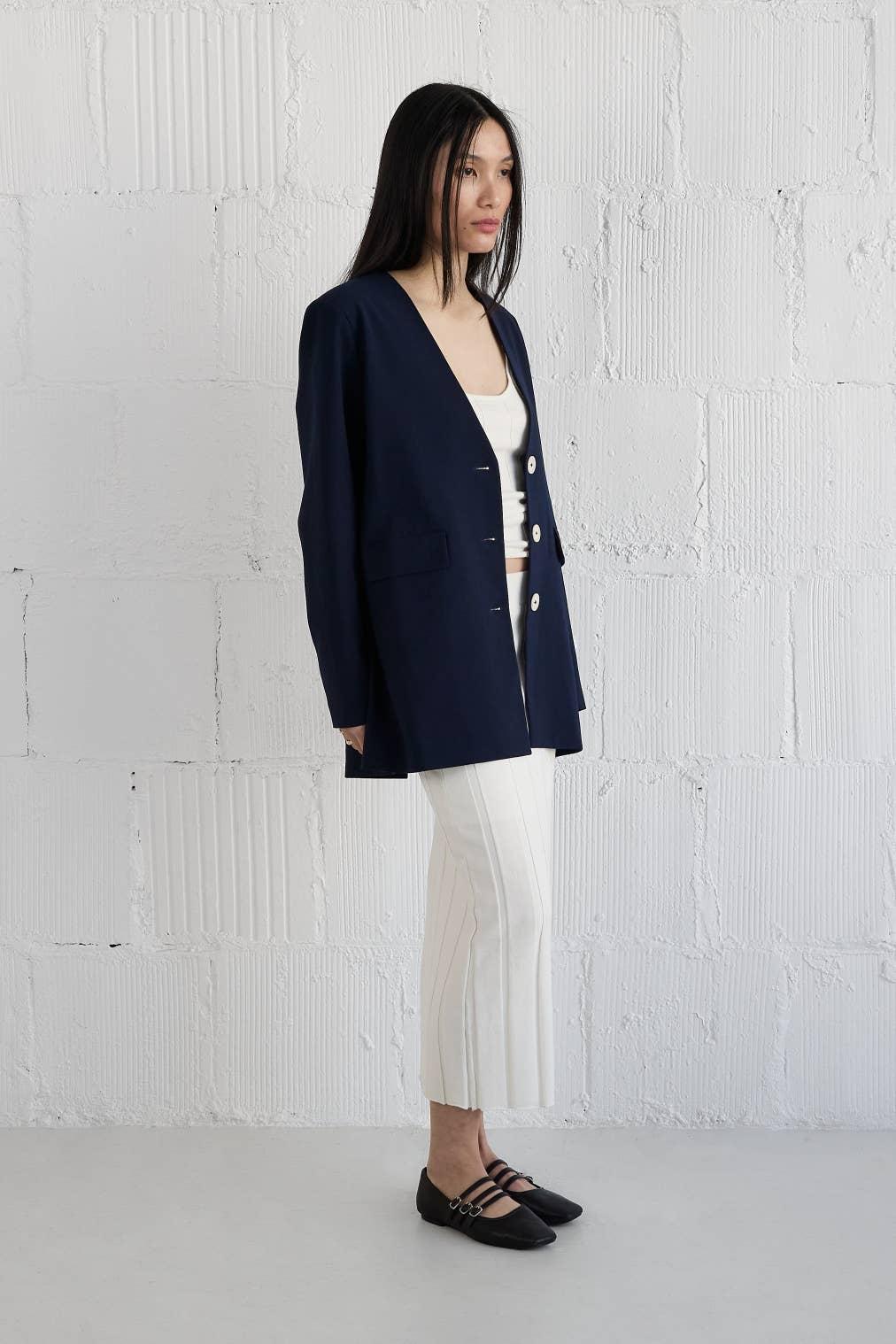 Deep V-Neck Oversized Blazer