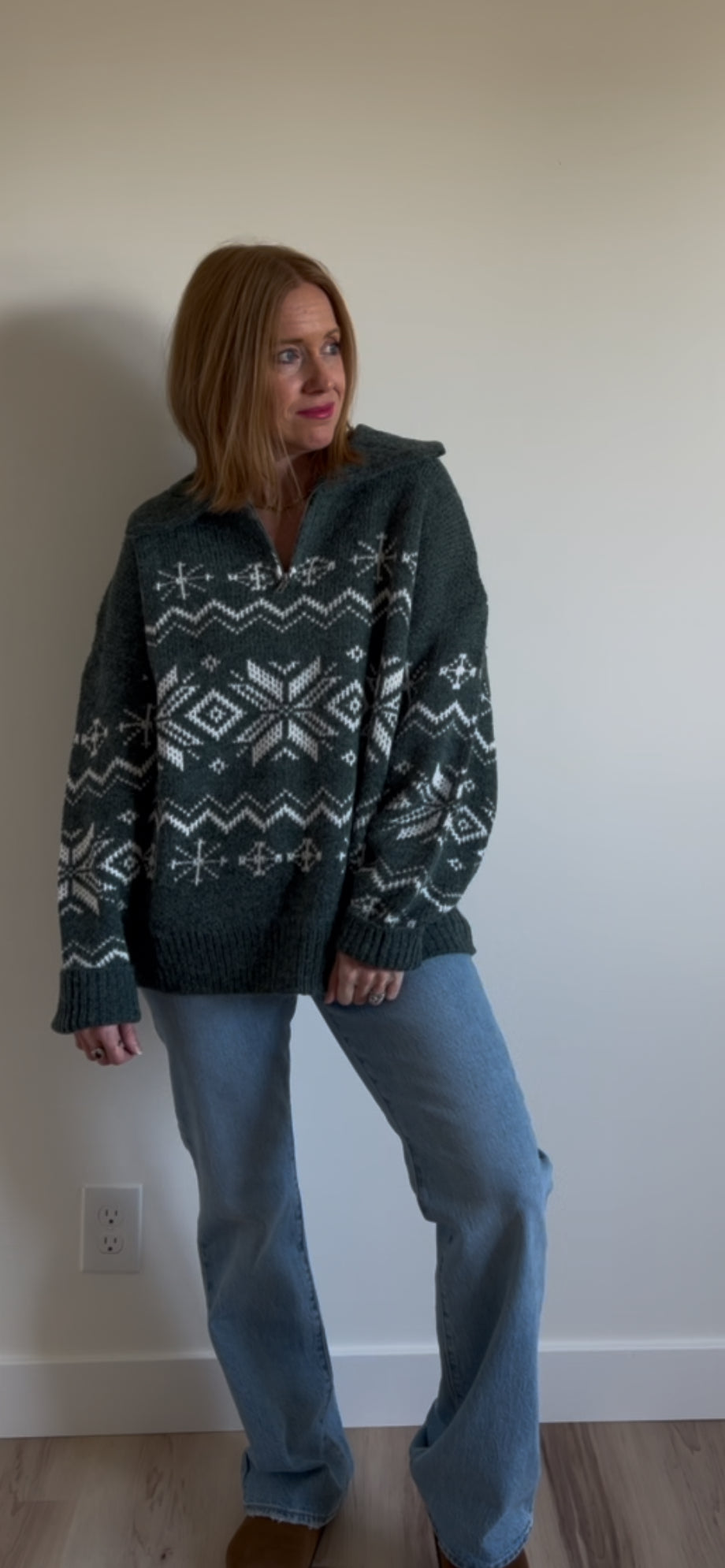 Fair Isle Jacquard Oversized Sweater