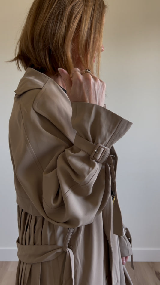 Pleated Trench Coat