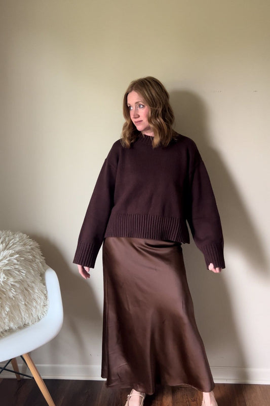 Chocolate Oversized Cropped Sweater