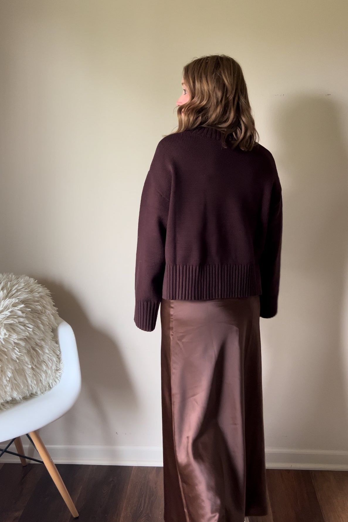 Chocolate Oversized Cropped Sweater