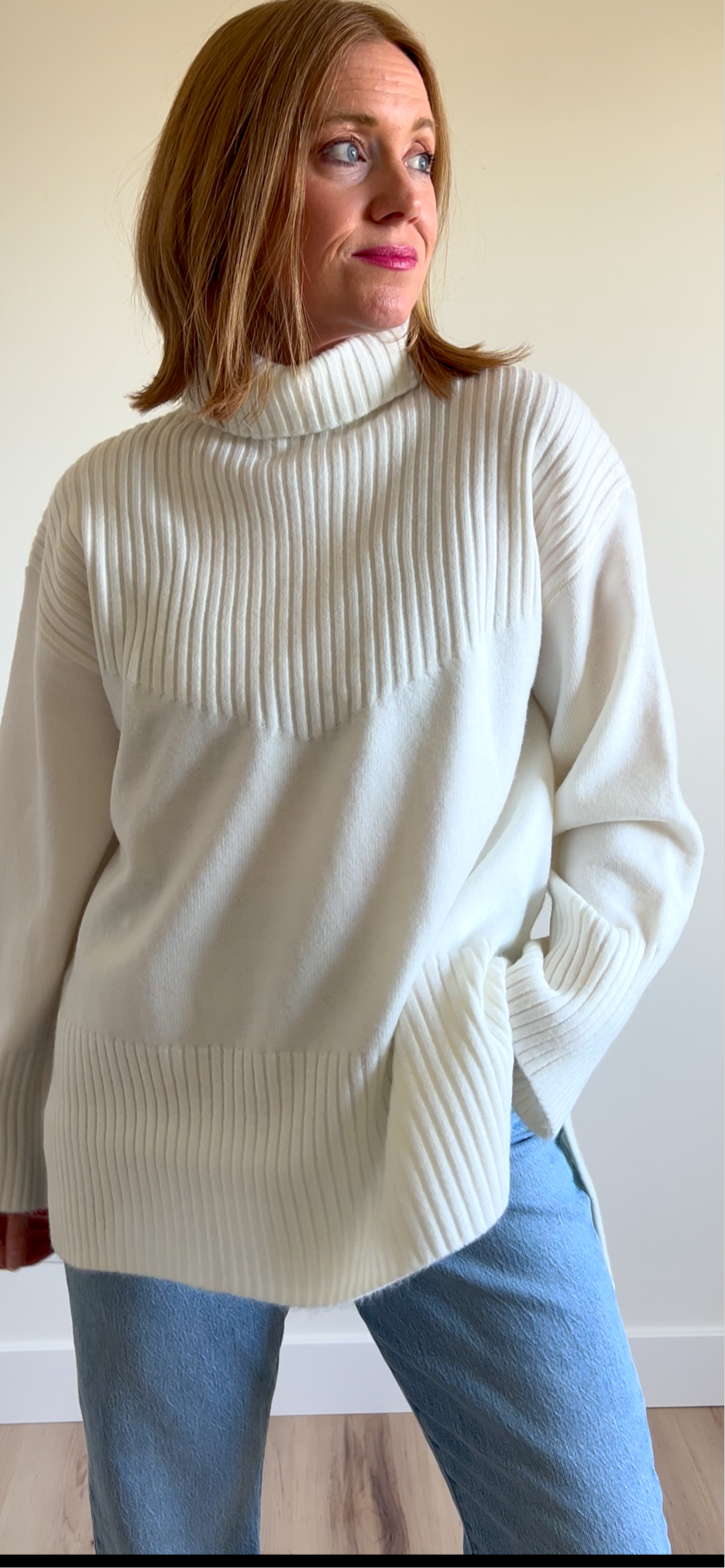 Ribbed Turtleneck Sweater