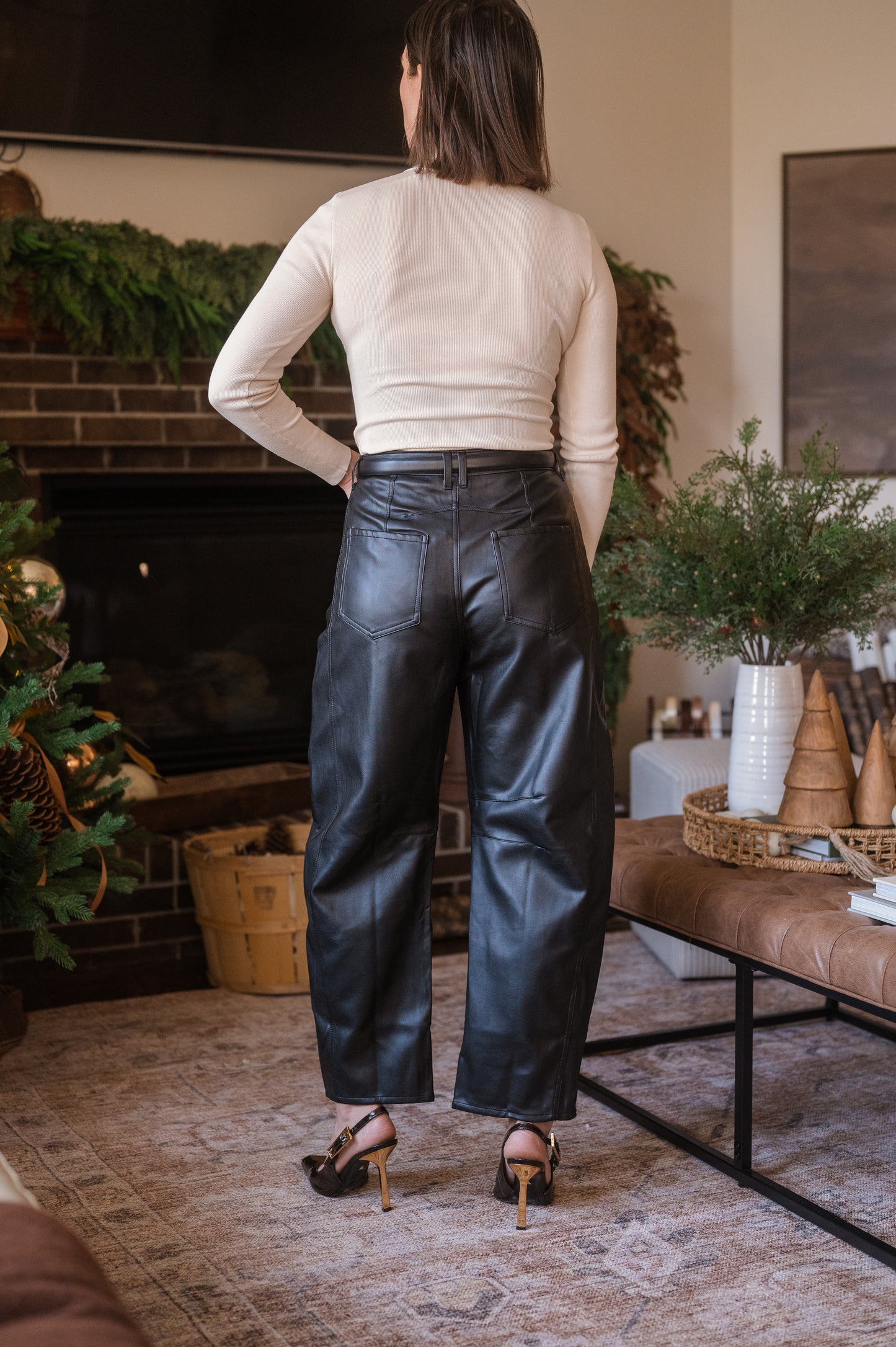 Holland and Bloom Leather Barrel Pants