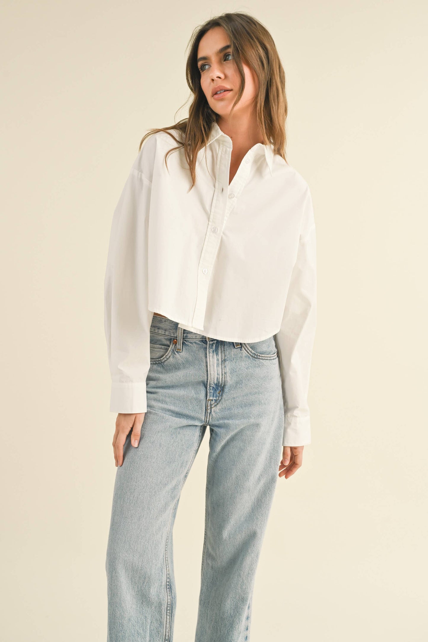 Cropped Button Down Shirt