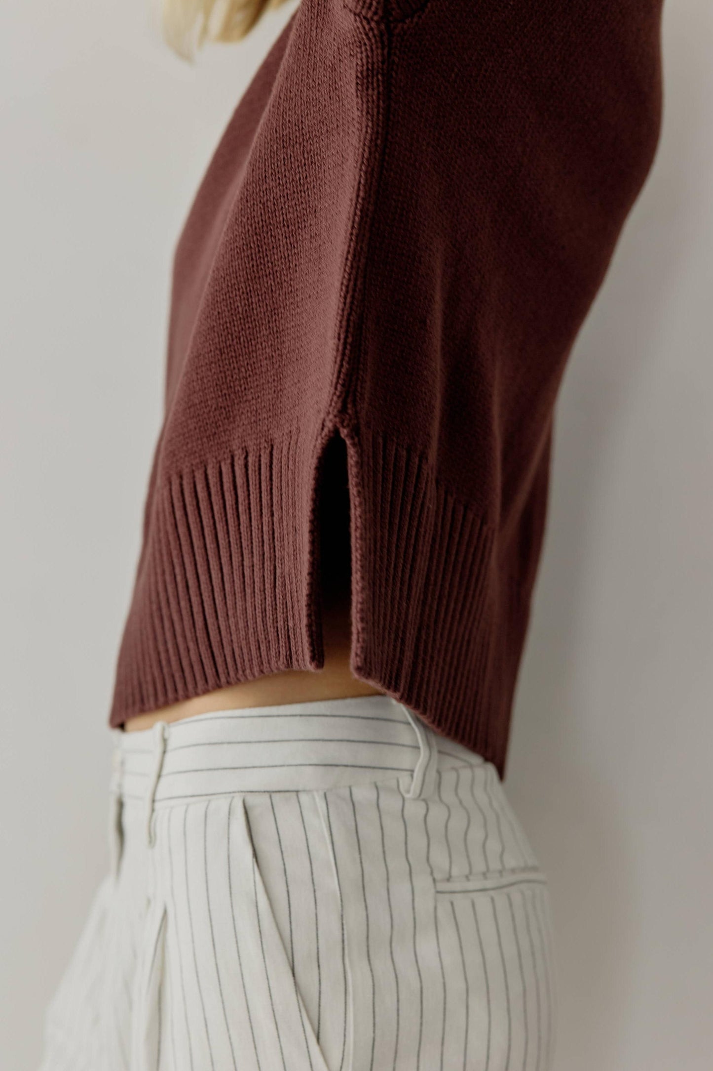 Chocolate Oversized Cropped Sweater