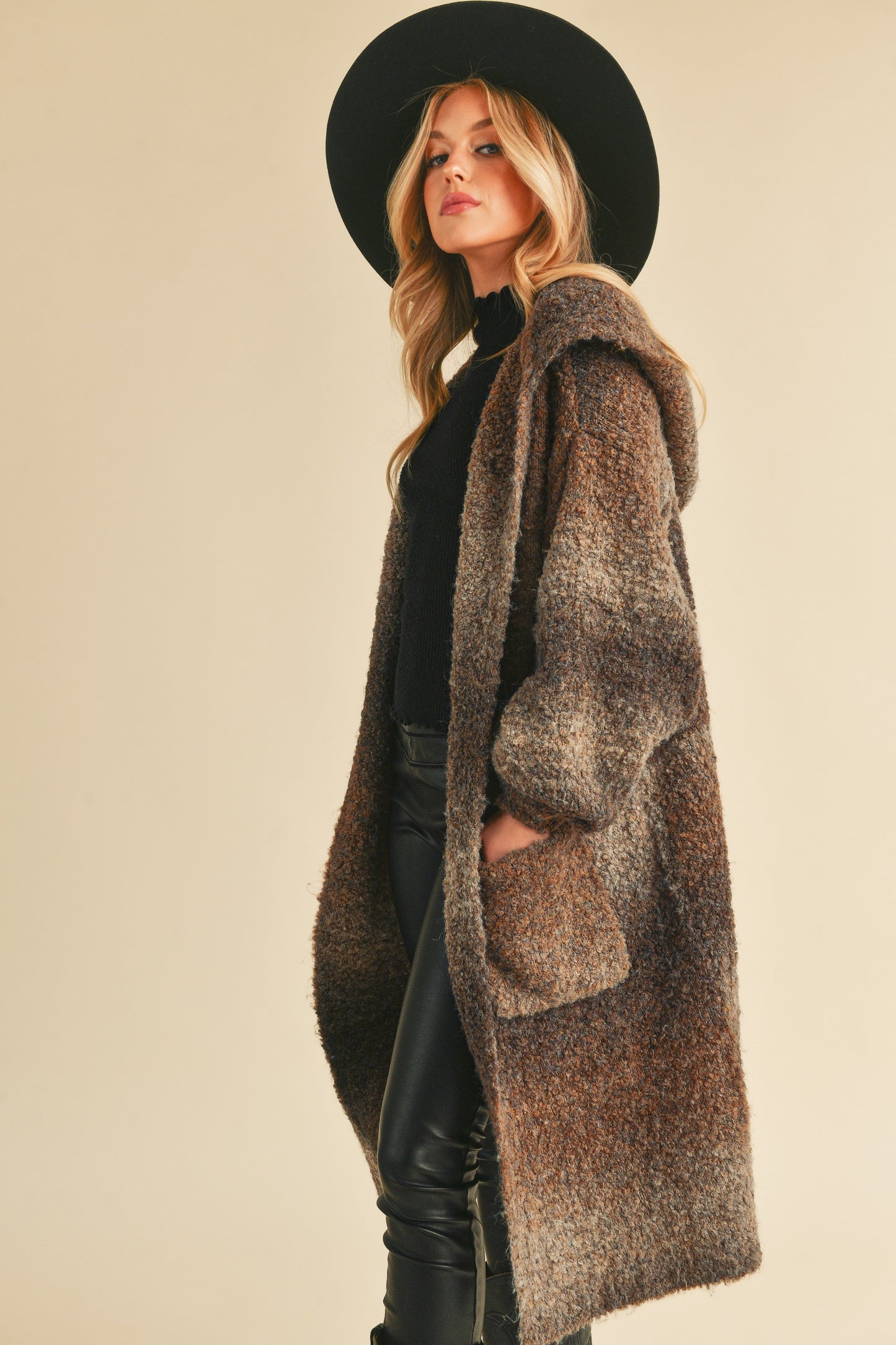 Ultra Cozy Oversized Obre Brown Hooded Duster