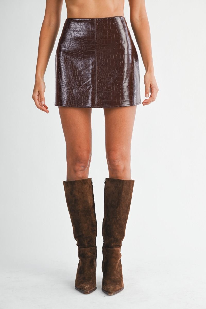 Holland & Bloom Chocolate Croc Skirt