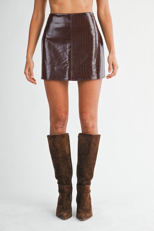 Holland & Bloom Chocolate Croc Skirt