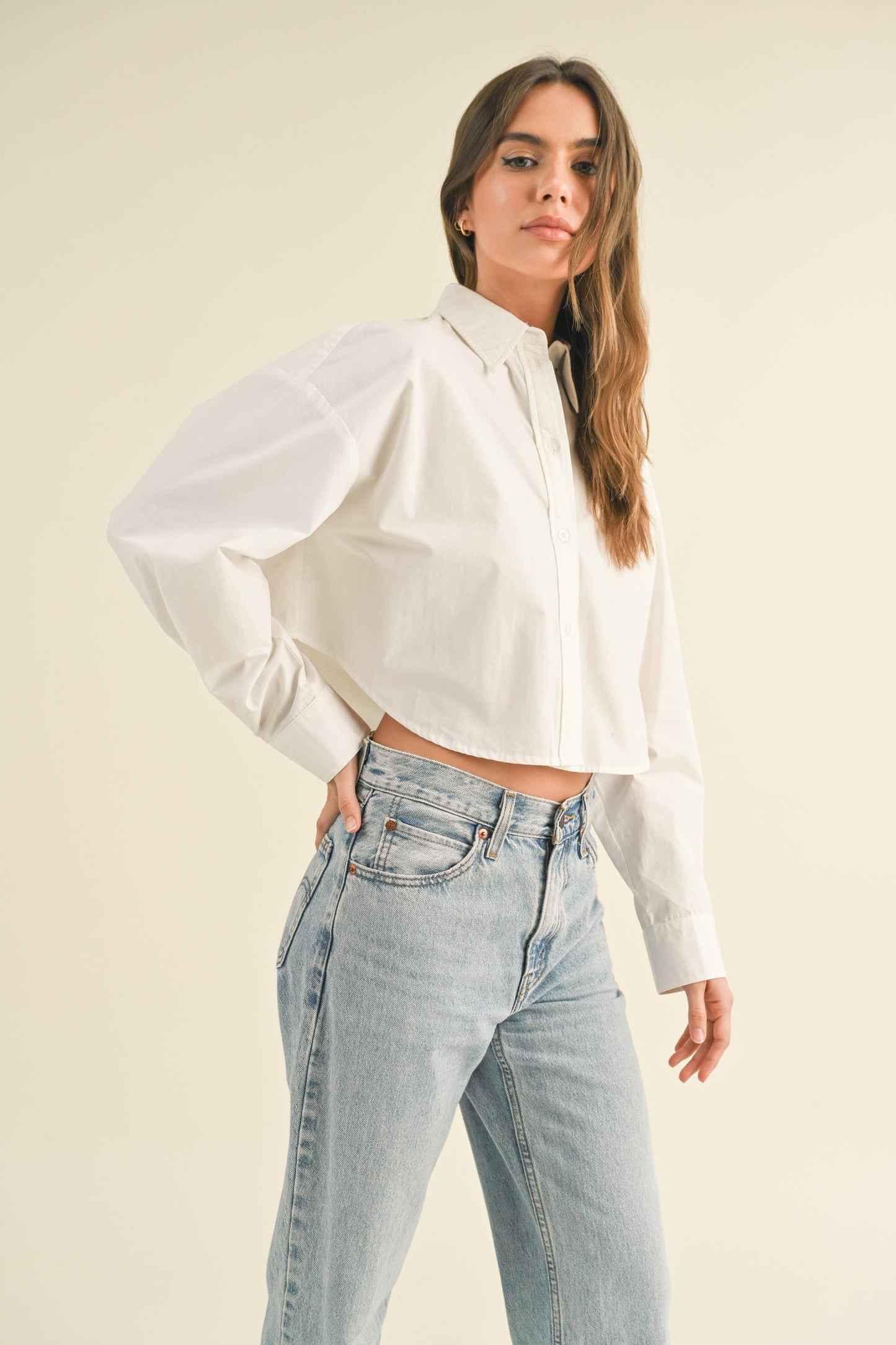 Cropped Button Down Shirt