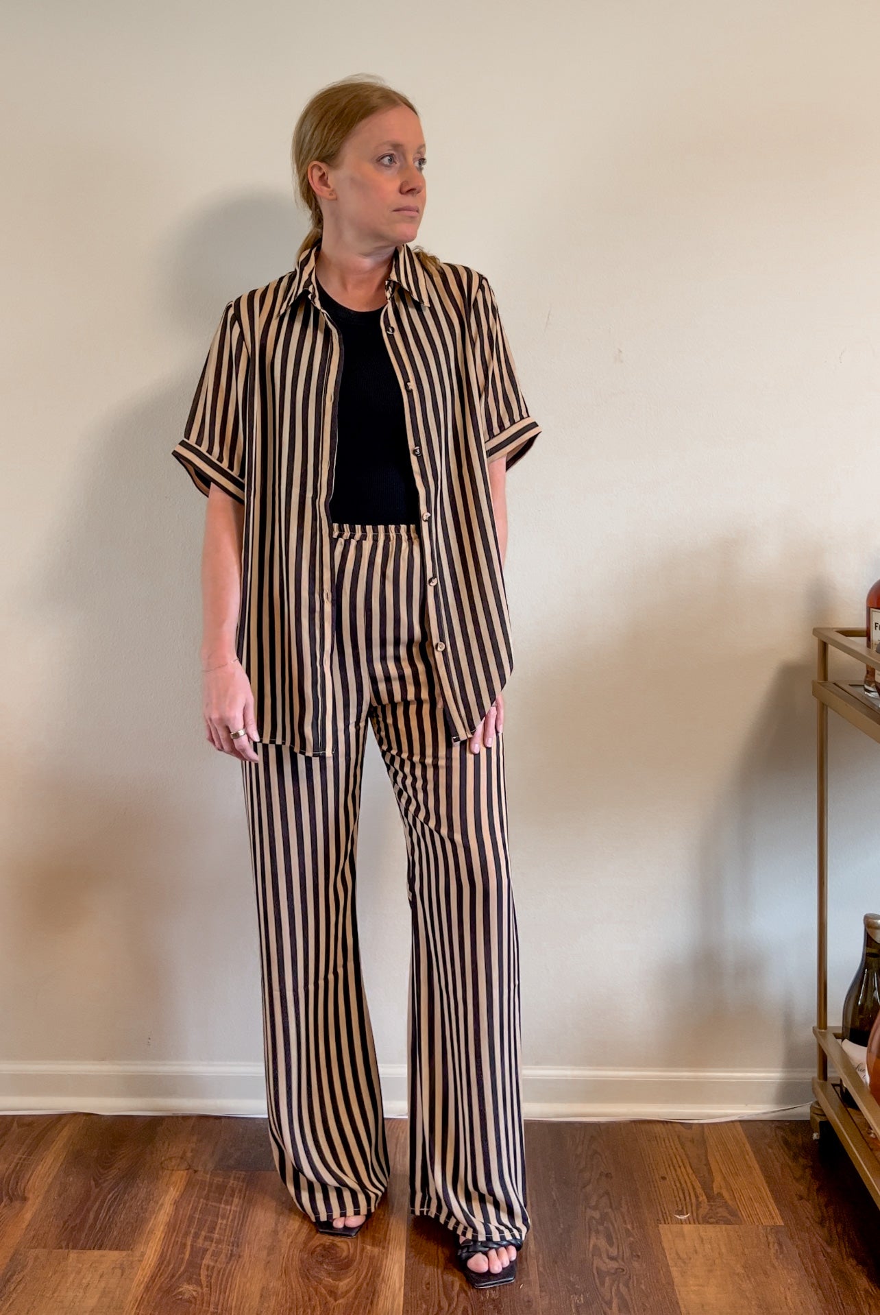 Black and Ivory Stripped Pants