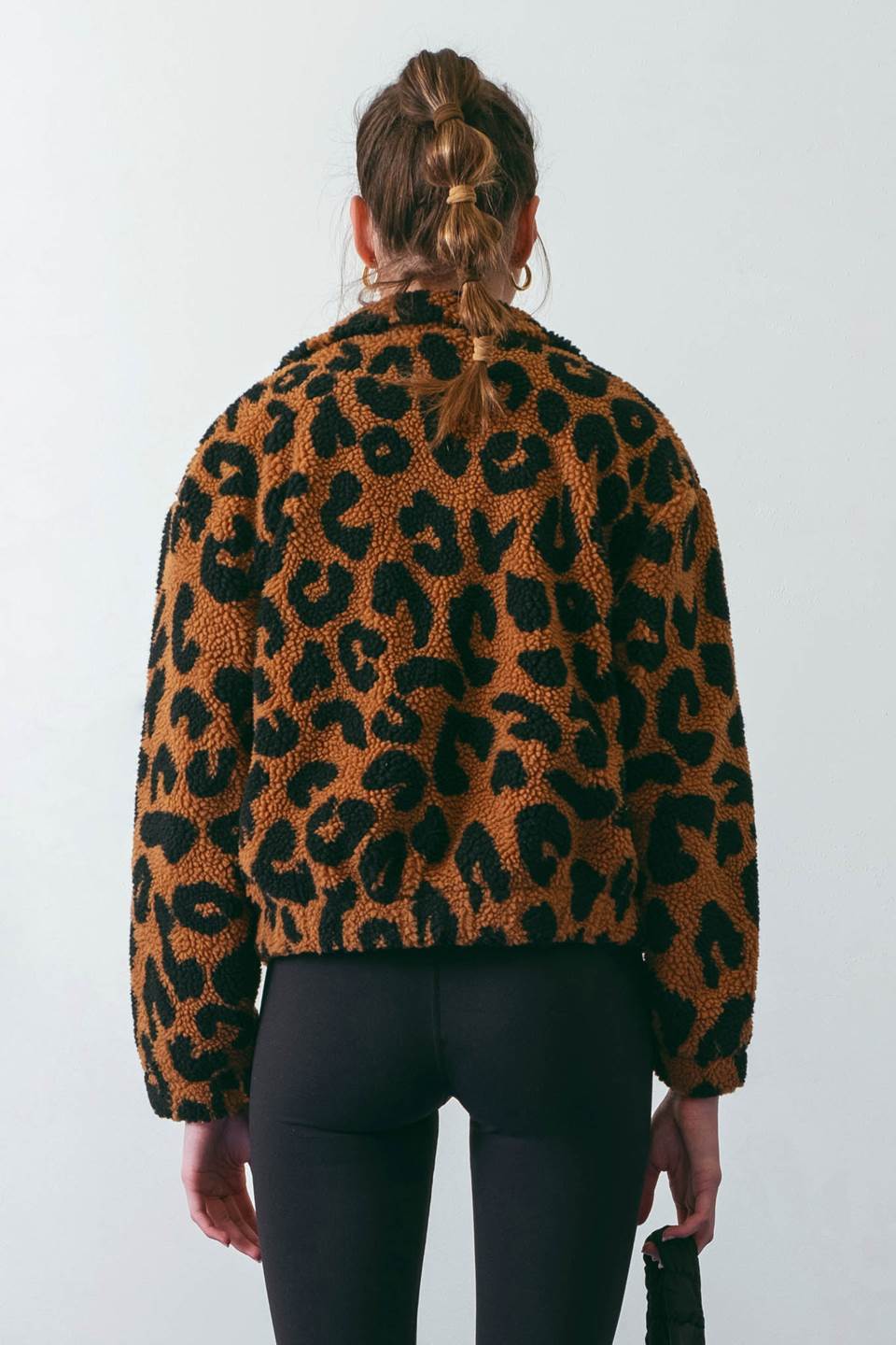 Leopard Sherpa Zip Up Jacket