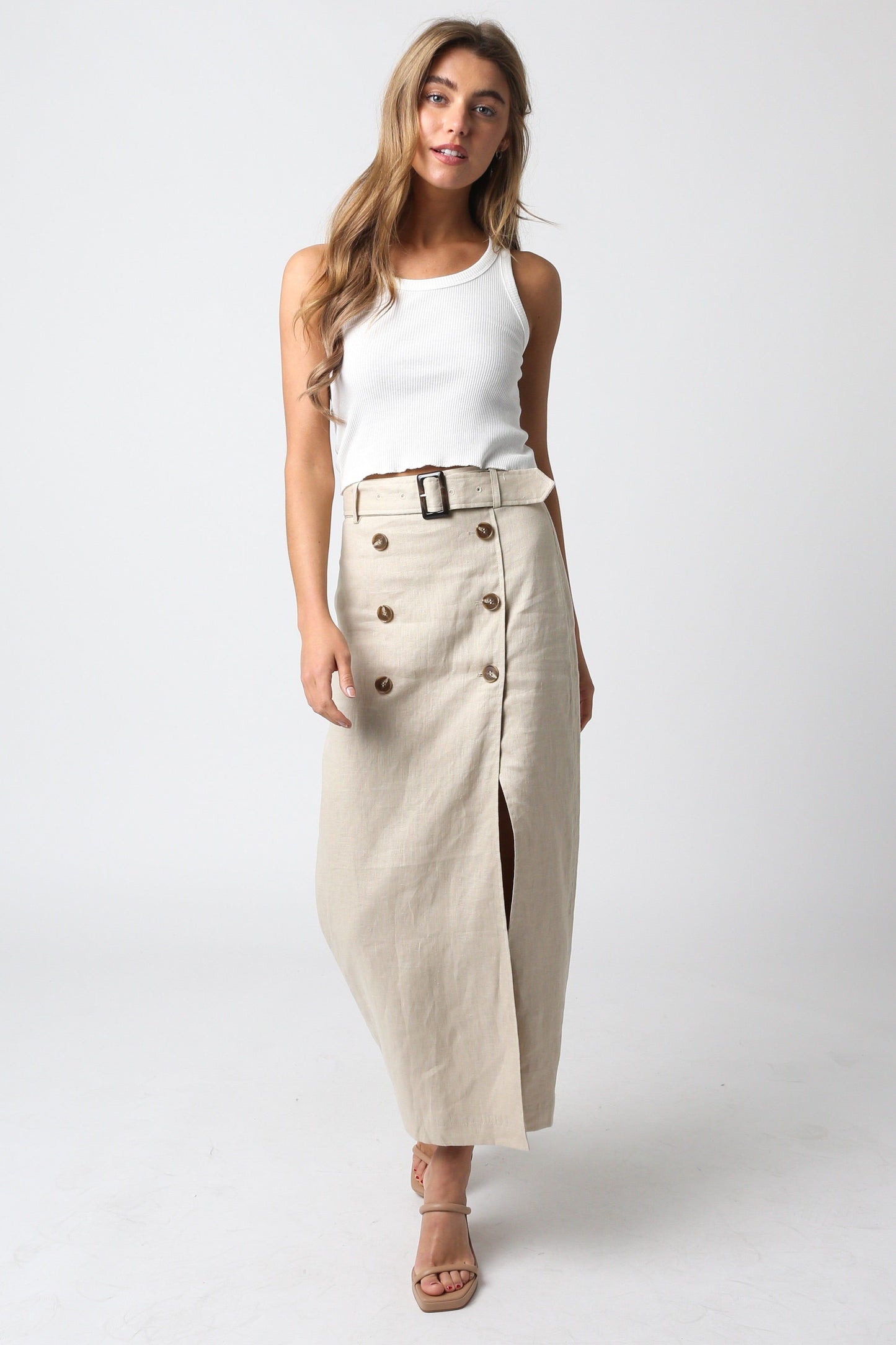 Linen Midi Skirt