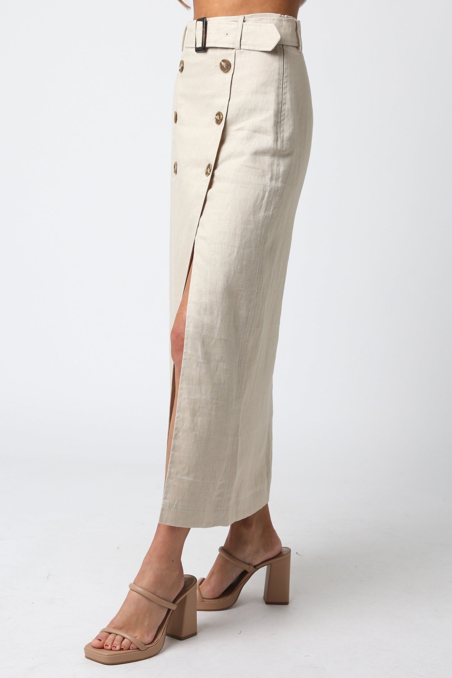 Linen Midi Skirt