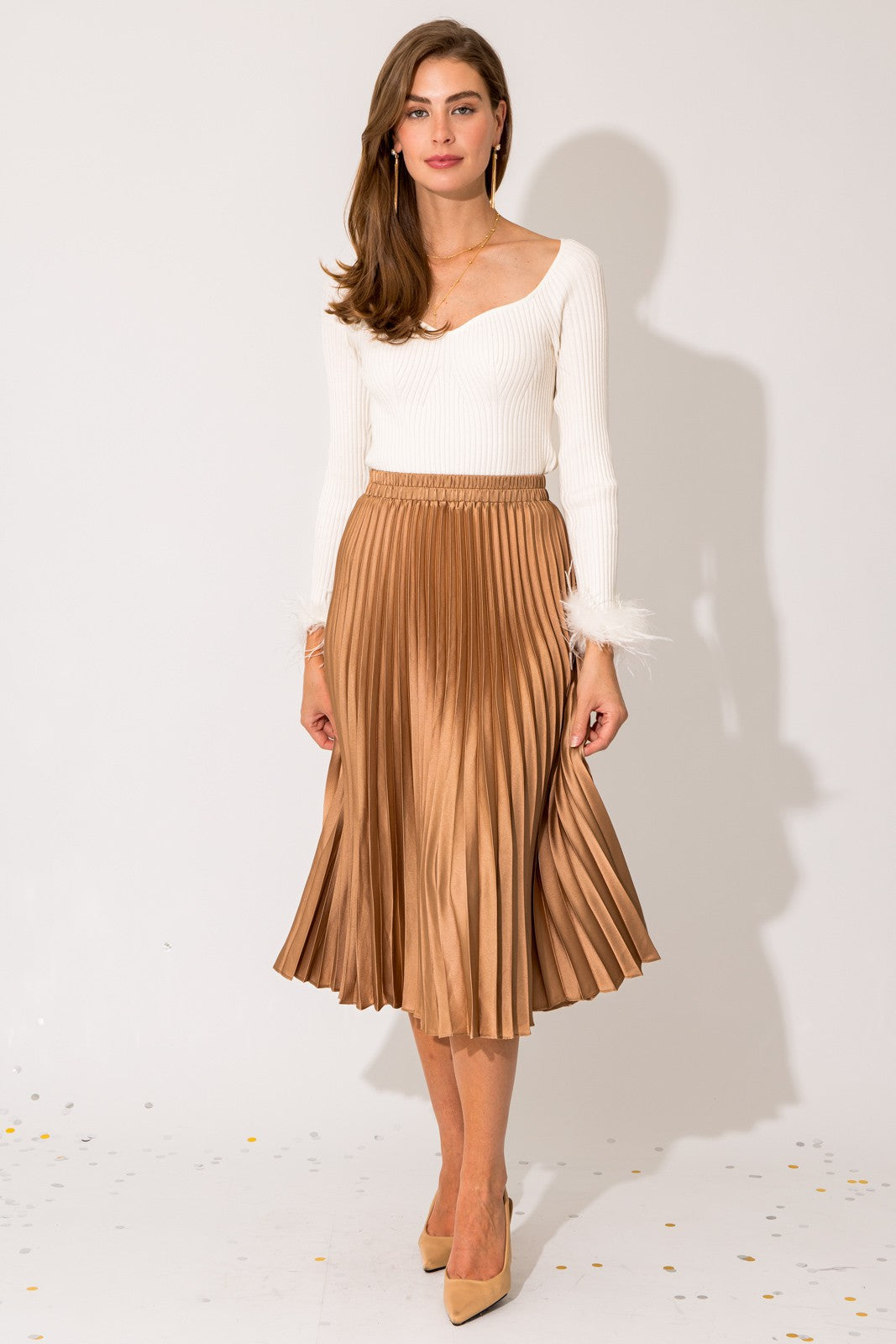 Sunburst Gold Satin Skirt