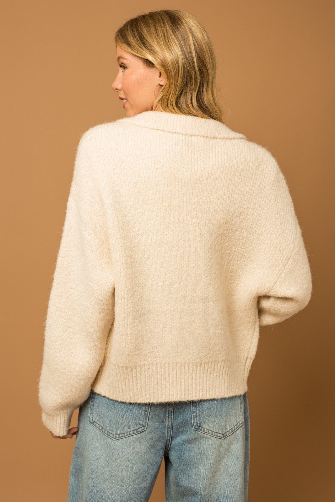 Cream Sweater Jacket